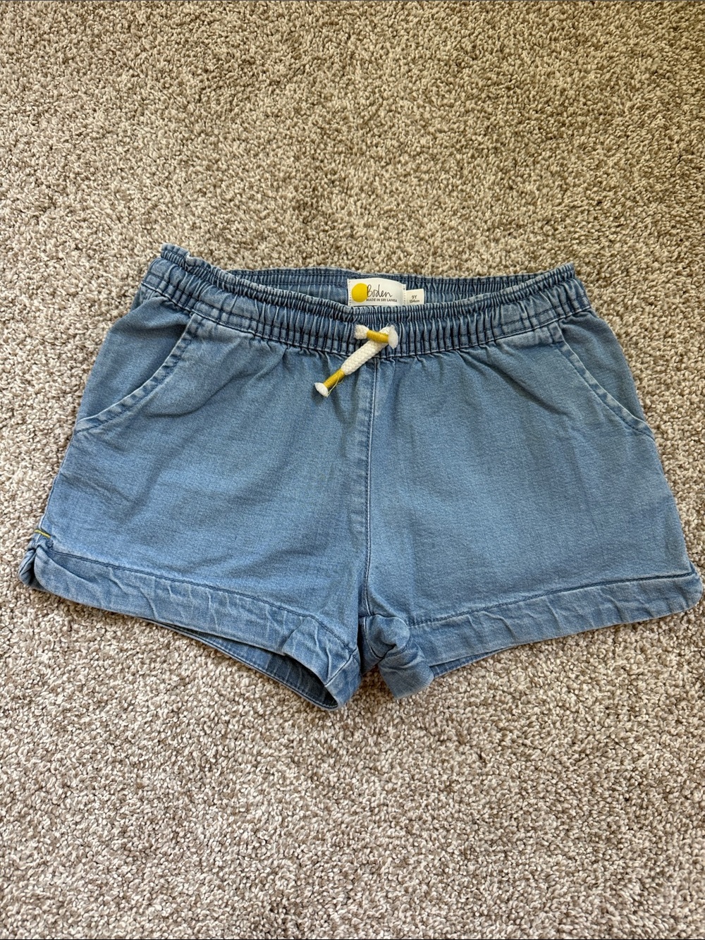 Boden Heart Pocket Denim Shorts Girls 9Y